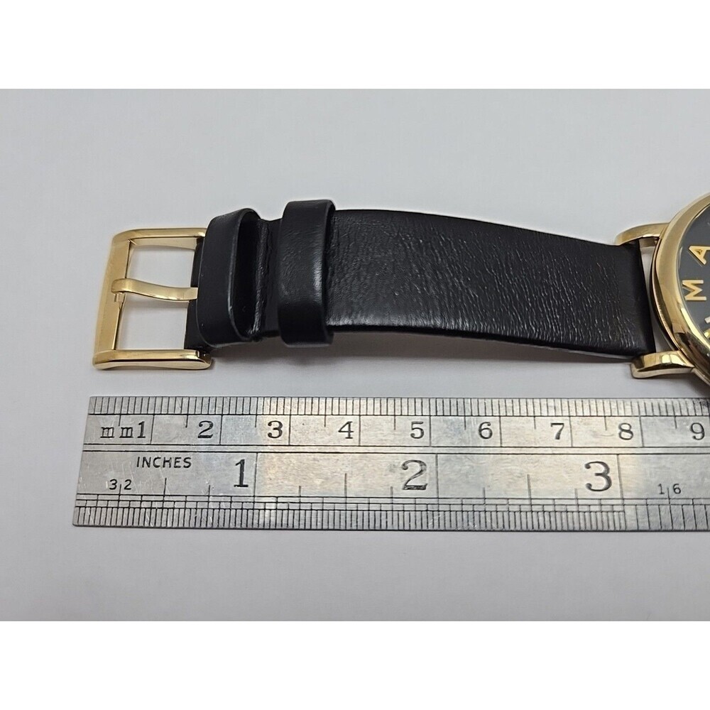Womens Marc Jacobs Baker Watch Gold Tone Black Dial New Battery Dress Work Gift - Picture 10 of 13